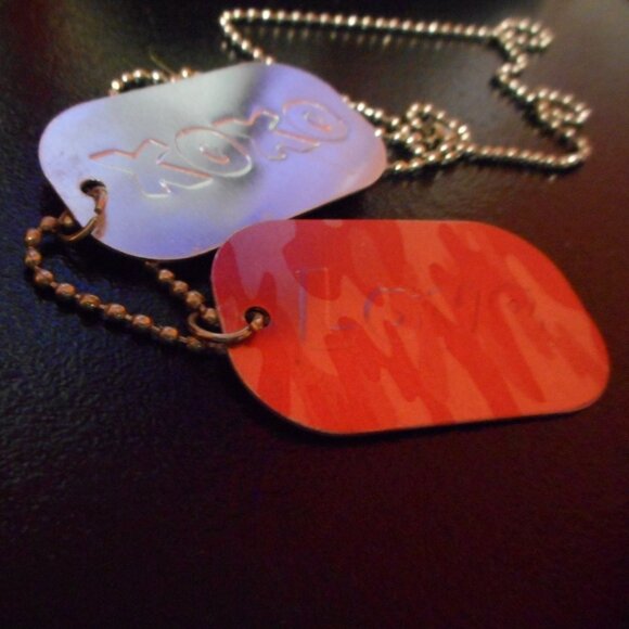 DOG TAGS NECKLACE WITH LONG BALL CHAIN - Picture 1 of 6